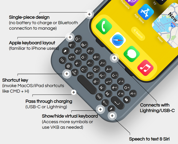 Clicks Keyboard for iPhone 15 Pro Max (BumbleBee)