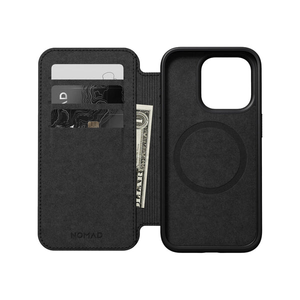 Nomad Leather Folio Phone Case for iPhone 15 Pro (English Tan)