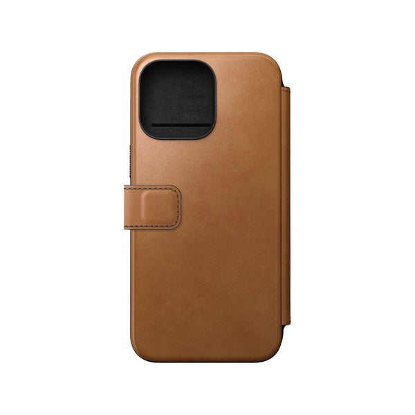 Nomad Leather Folio Phone Case for iPhone 15 Pro Max (English Tan)