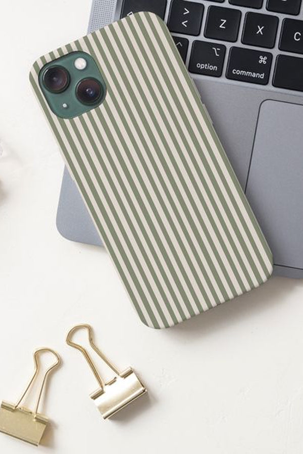 Line Study Stripes Phone Case (Linen Moss Green)