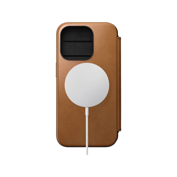 Nomad Leather Folio Phone Case for iPhone 15 Pro (English Tan)