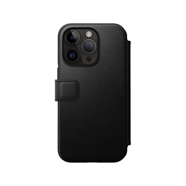 NOMAD Modern Leather Folio Phone Case for iPhone 14 Pro (Black)
