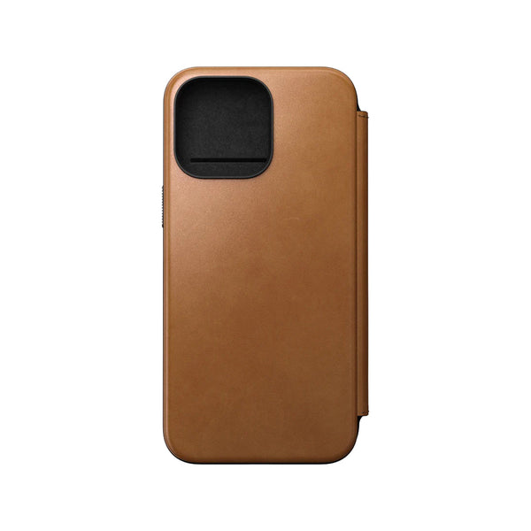 Nomad Leather Folio Phone Case for iPhone 15 Pro Max (English Tan)