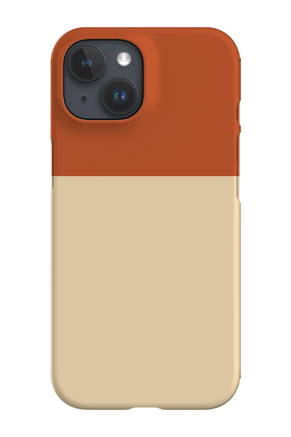 Colour Block Print Phone Case (Burnt Orange Beige)