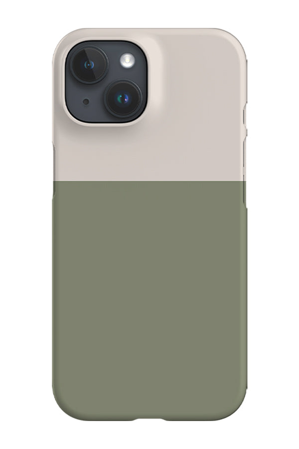 Colour Block Print Phone Case (Linen Moss Green)