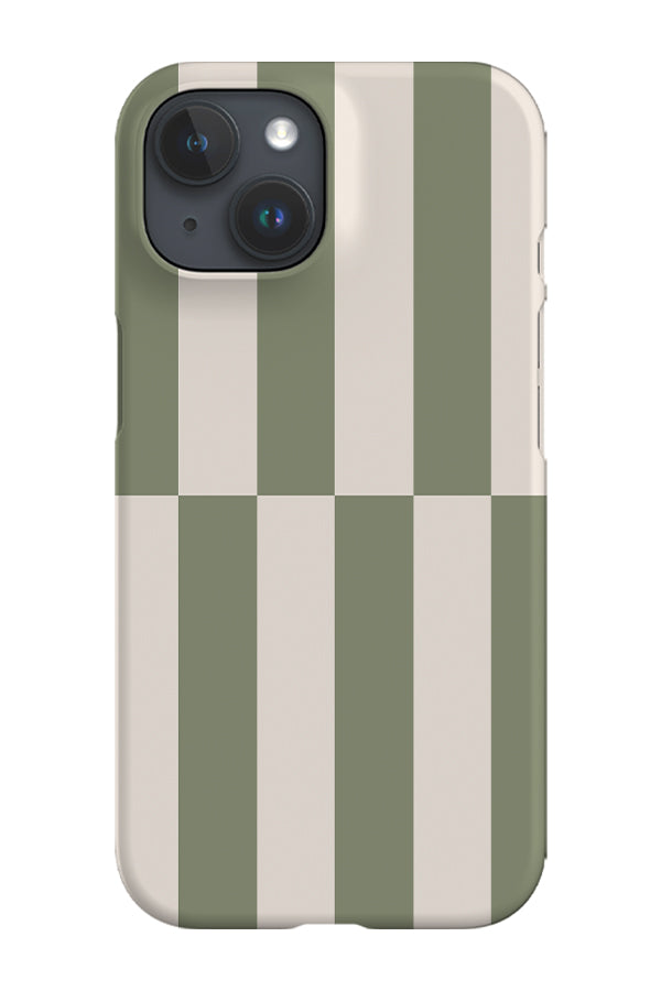 Shifted Stripes Phone Case (Linen Moss Green)