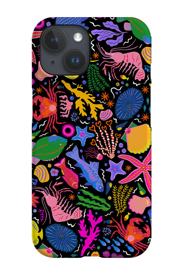 Sealife Mix by Rachel Parker Phone Case (Black)