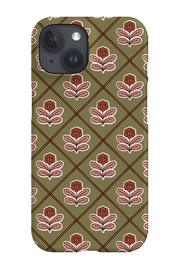 Floral Block Print by Kayla Ann Phone Case (Green)