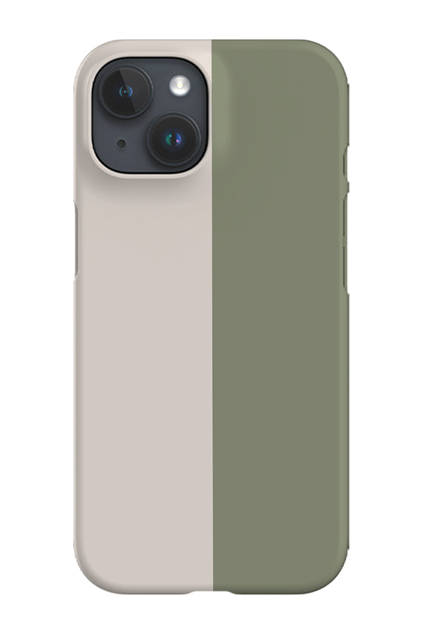 Colour Block Vertical Print Phone Case (Linen Moss Green)