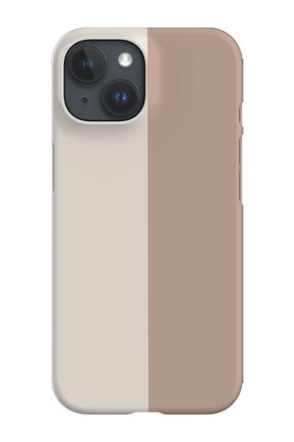 Colour Block Vertical Print Phone Case (Pale Terracotta)