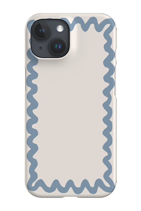 Swirl Border Phone Case (Ivory Dusty Blue)