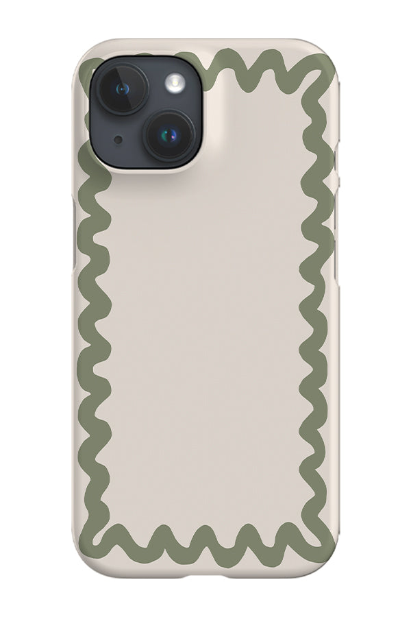 Swirl Border Phone Case (Linen Moss Green)