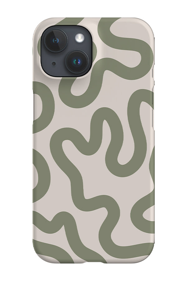 Swirl Lines Abstract Phone Case (Linen Moss Green)