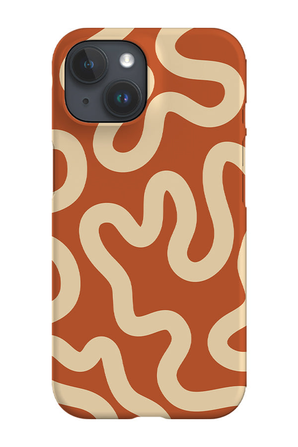 Swirl Lines Abstract Phone Case (Burnt Orange Beige)