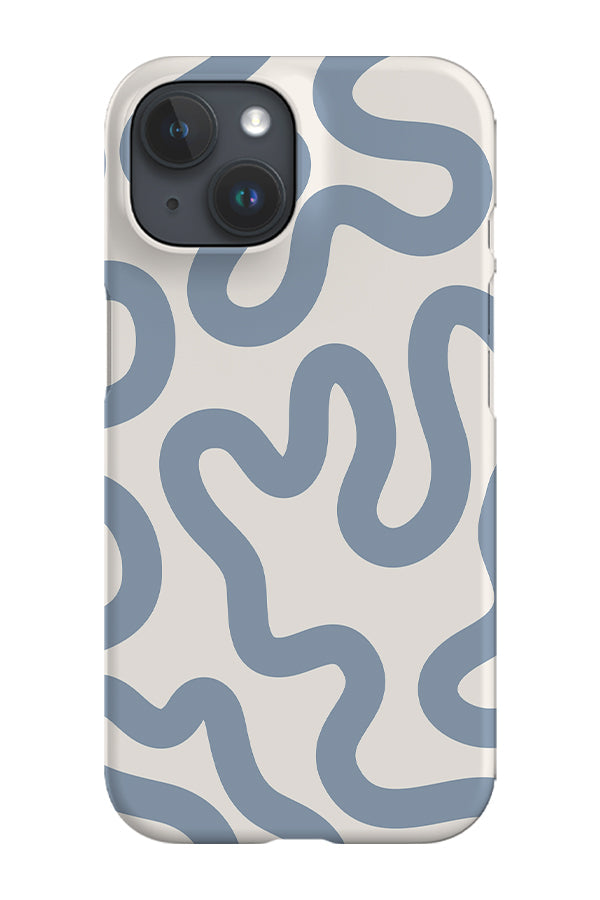 Swirl Lines Abstract Phone Case (Ivory Dusty Blue)