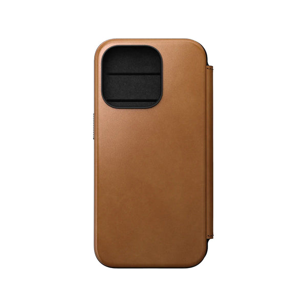 Nomad Leather Folio Phone Case for iPhone 15 Pro (English Tan)