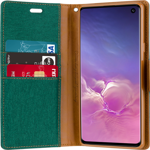 Goospery Canvas Diary For Galaxy A21S - Green