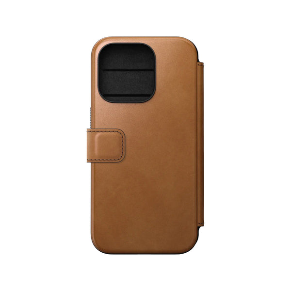 Nomad Leather Folio Phone Case for iPhone 15 Pro (English Tan)