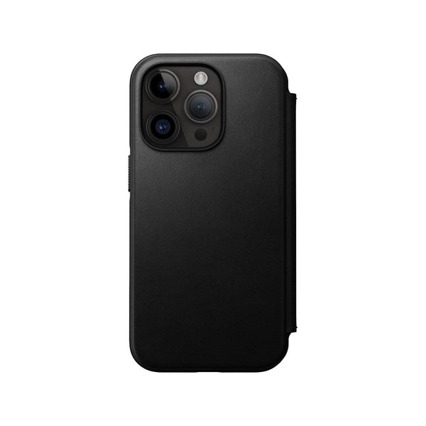 NOMAD Modern Leather Folio Phone Case for iPhone 14 Pro (Black)