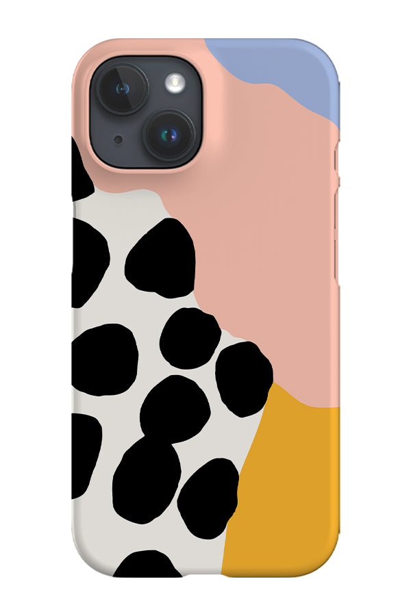 Wavy Shapes & Big Dots Phone Case (Pink)