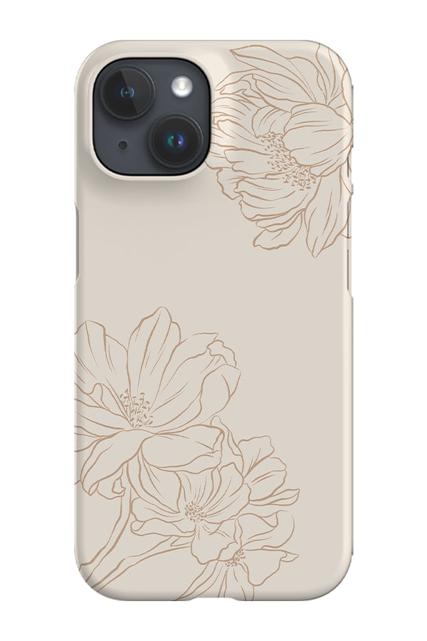 Classic Botanicals Peonies Phone Case (Beige Tan)
