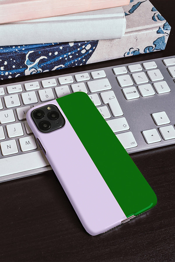 Colour Block Vertical Phone Case (Lilac & Green)