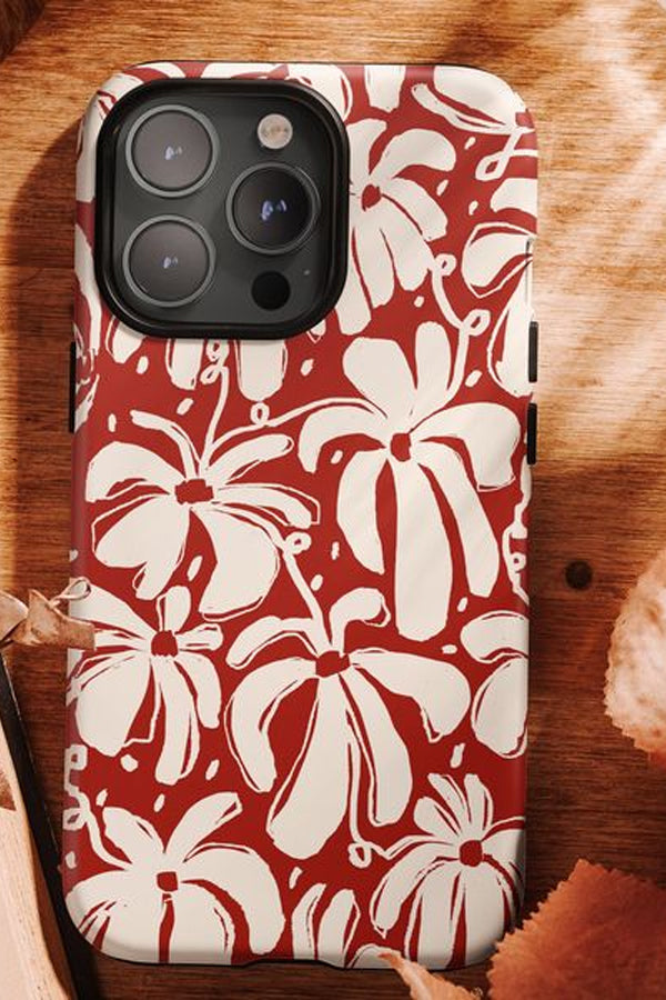 Flowerscape Fill Scatter Phone Case (Scarlet)