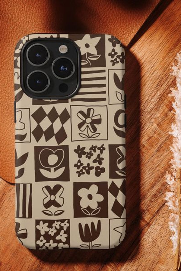 Four Flower Tile Multi Phone Case (Chocolate Cream)