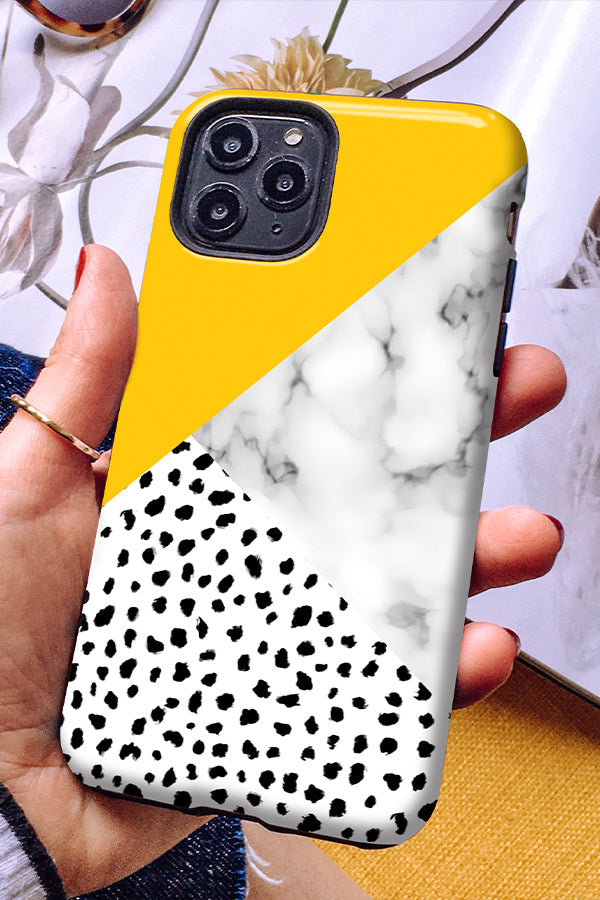 Marble & Dalmatian Phone Case (Yellow)