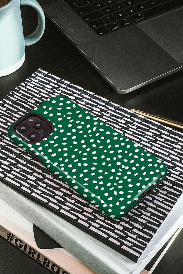 Polka Dots Mini Memphis Phone Case (Green)
