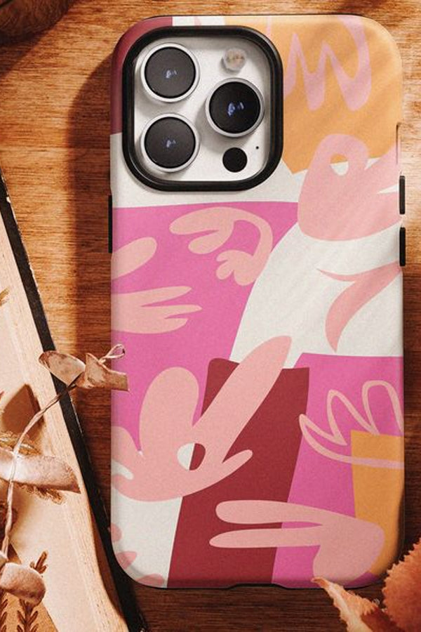 Plant Collage Phone Case (Peach Pink)