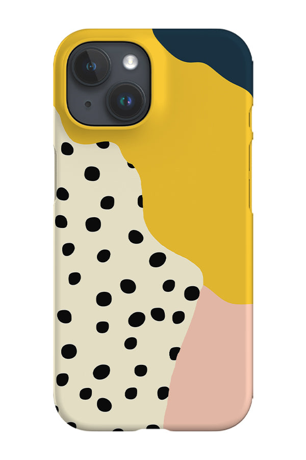 Wavy Shapes & Small Dots Phone Case (Yellow)
