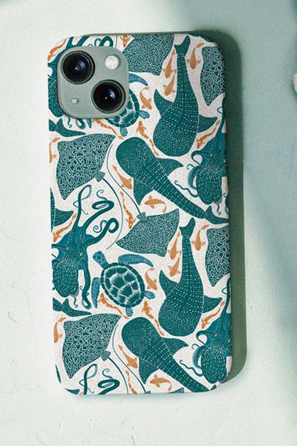 Whale Shark Aqua by Denes Anna Design Phone Case (Blue)