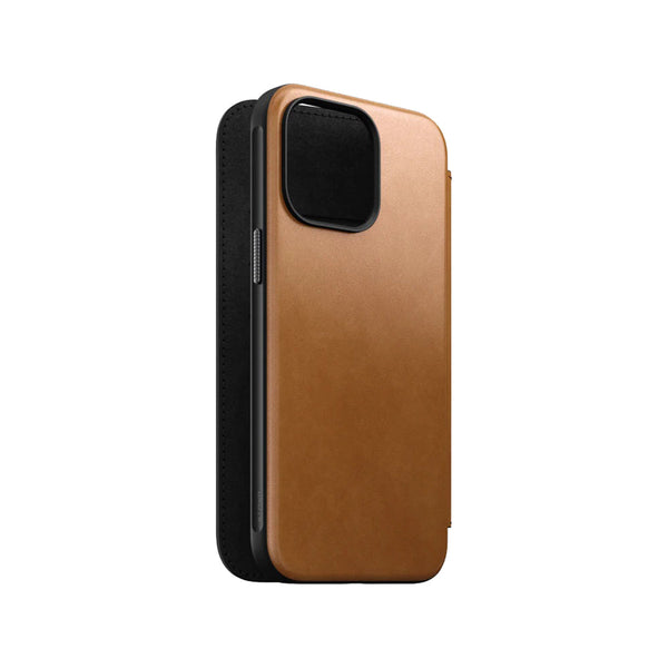 Nomad Leather Folio Phone Case for iPhone 15 Pro Max (English Tan)