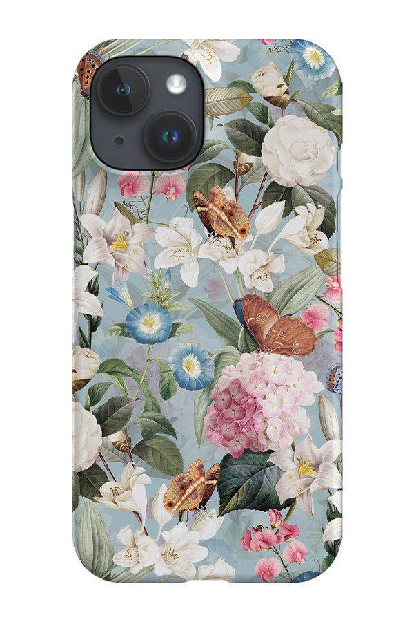 Vintage Tropical Hydrangea By Uta Naumann Phone Case (Blue)