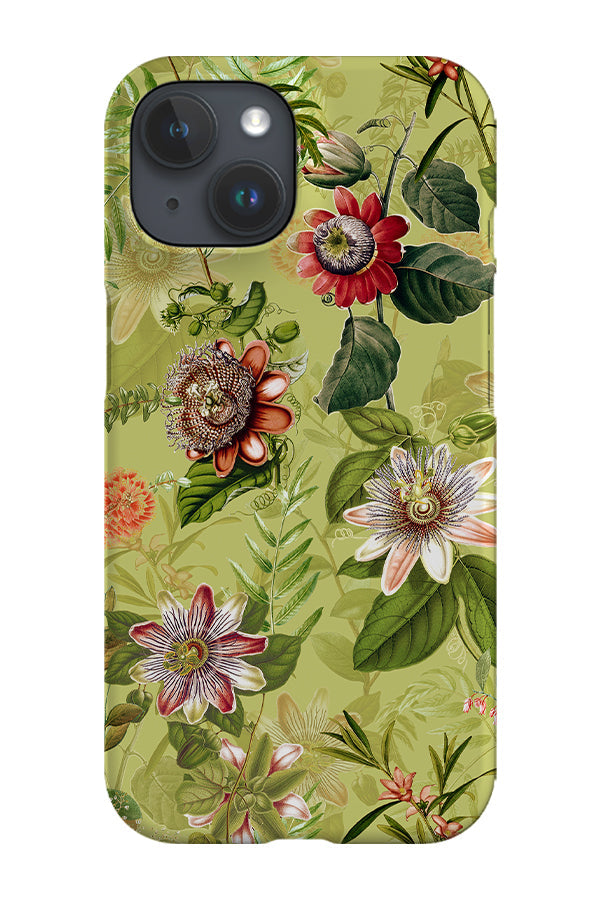 Vintage Passiflora Flowers By Uta Naumann Phone Case (Green)