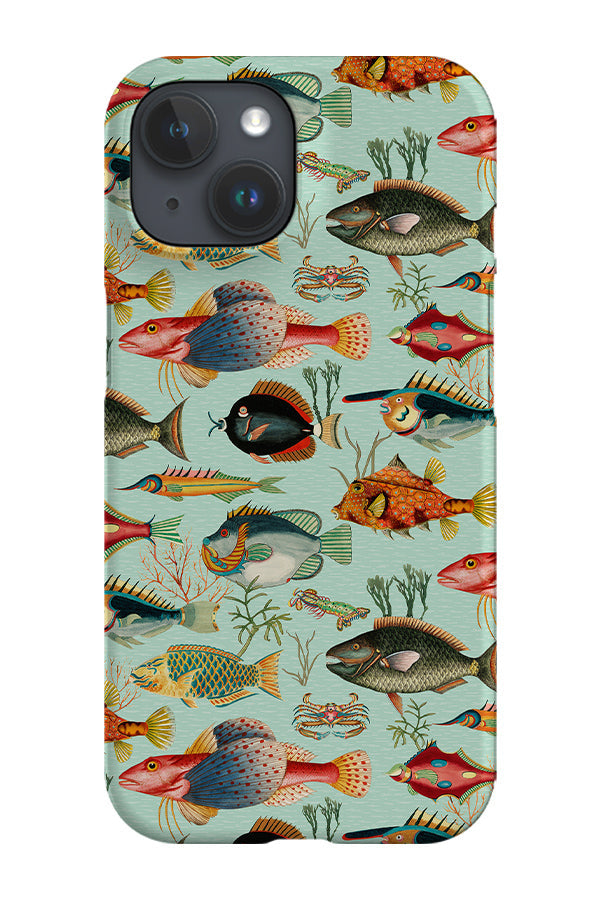 Vintage Sea Fish By Uta Naumann Phone Case (Light Blue)