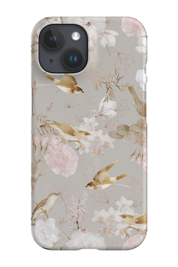 Serene Camellia Flowers and Birds By Uta Naumann Phone Case (Grey)
