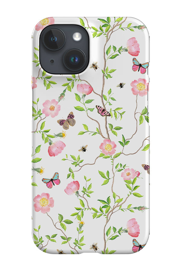Vintage Wild Pink Roses Garden By Uta Naumann Phone Case (White)