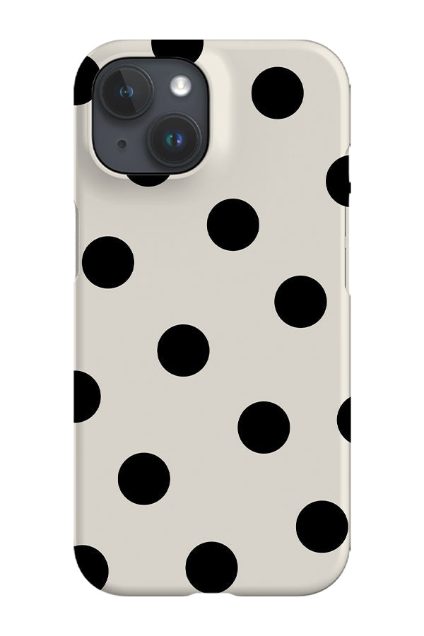 Bold Dots Phone Case (Beige Black)