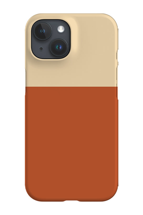 Colour Block Print Phone Case (Beige Burnt Orange)