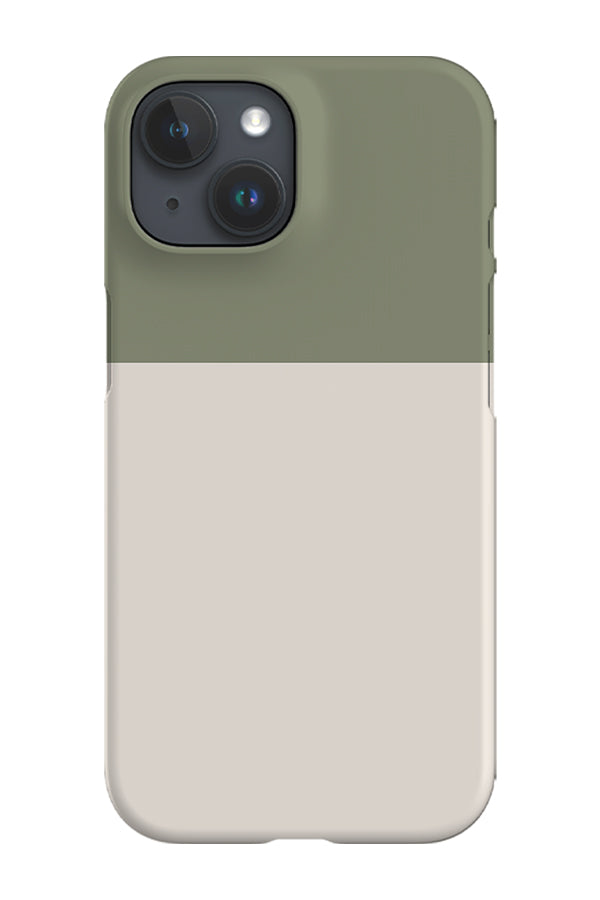 Colour Block Print Phone Case (Moss Green Linen)