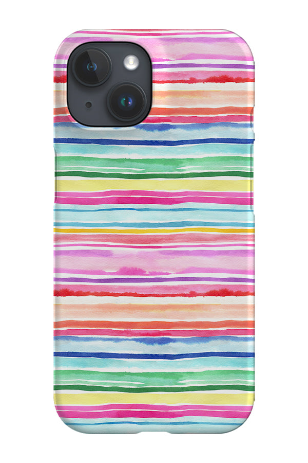 Summer Stripes Watercolour By Ninola Design Phone Case (Colourful)