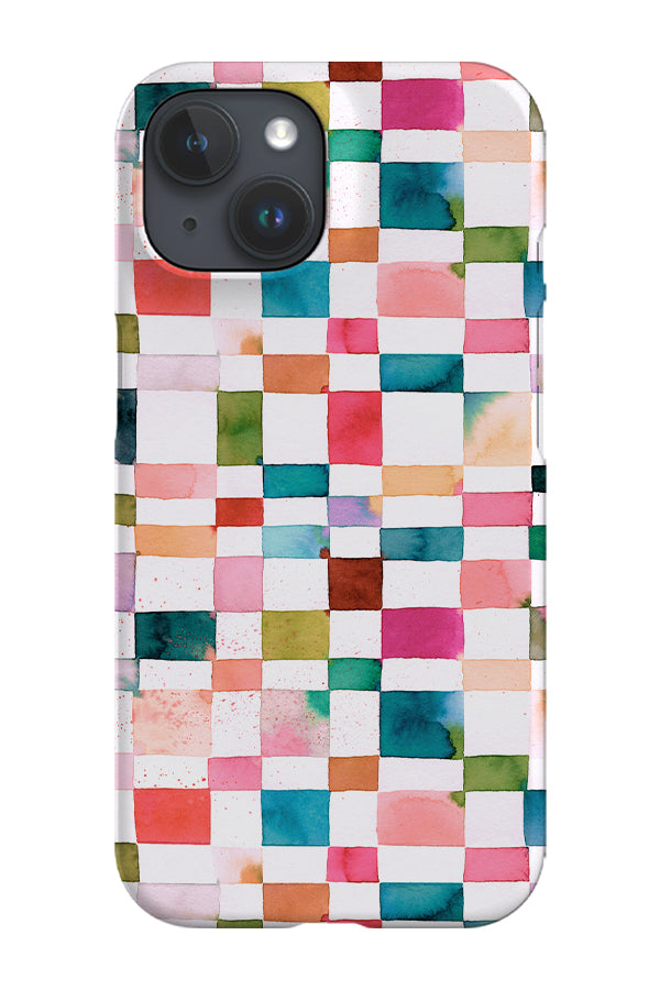 Watercolour Checker Squares By Ninola Design Phone Case (Multicolour)