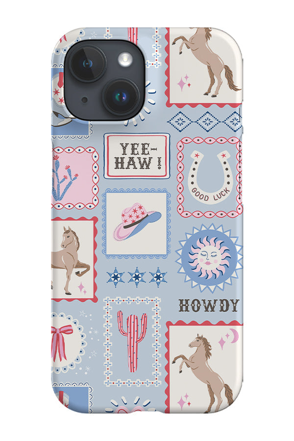 Cowgirl Fun Collage by Vivian Hasenclever Phone Case (Blue)