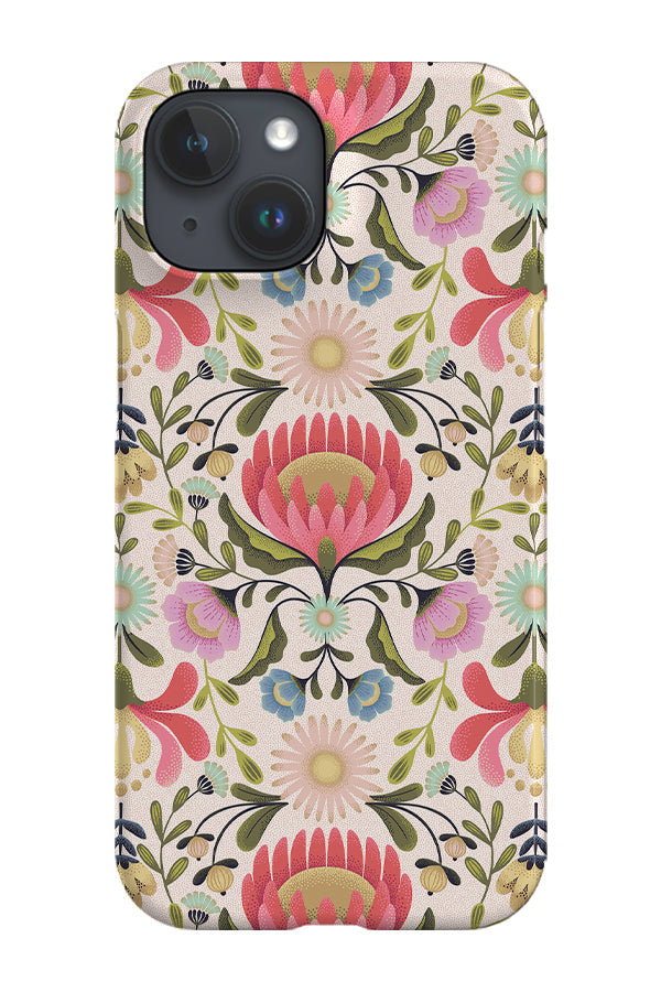 Maximalist Folk Flowers by Garabateo Phone Case (Cream)
