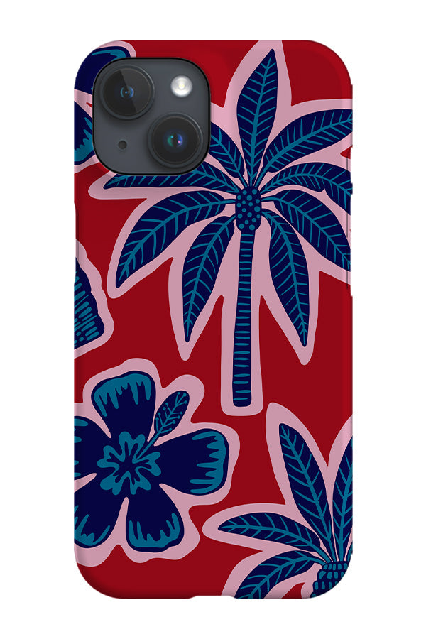 Collage Palm Phone Case (Red & Pink)