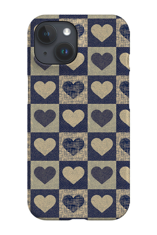 Textured Valentine Love Hearts by Denes Anna Design Phone Case (Blue)