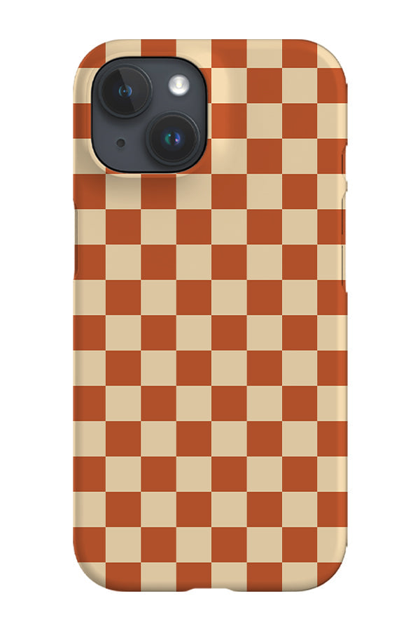 Checkered Phone Case (Burnt Orange Beige)