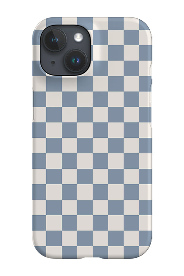 Checkered Phone Case (Ivory Dusty Blue)